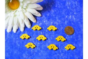 Kinderknpfe Auto gelb